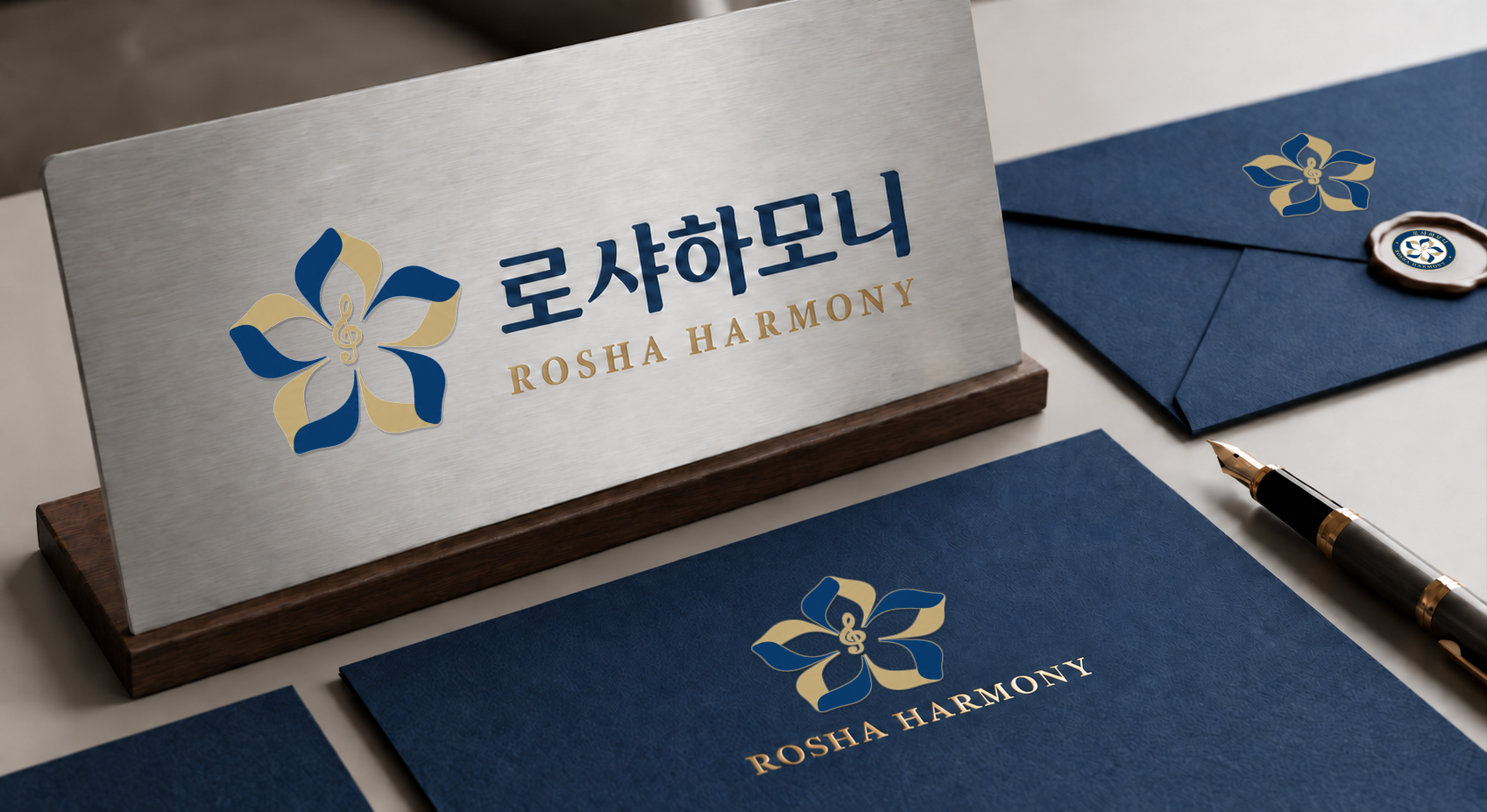 로샤하모니 명판·명함 적용 시안